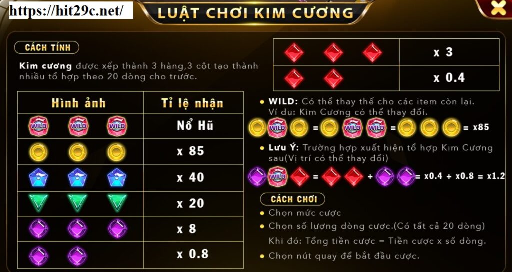 Luật chơi cơ bản của Kim Cương đổi thưởng