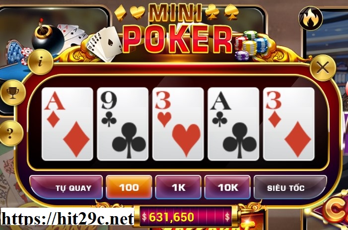 Các loại bài trong Mini Poker